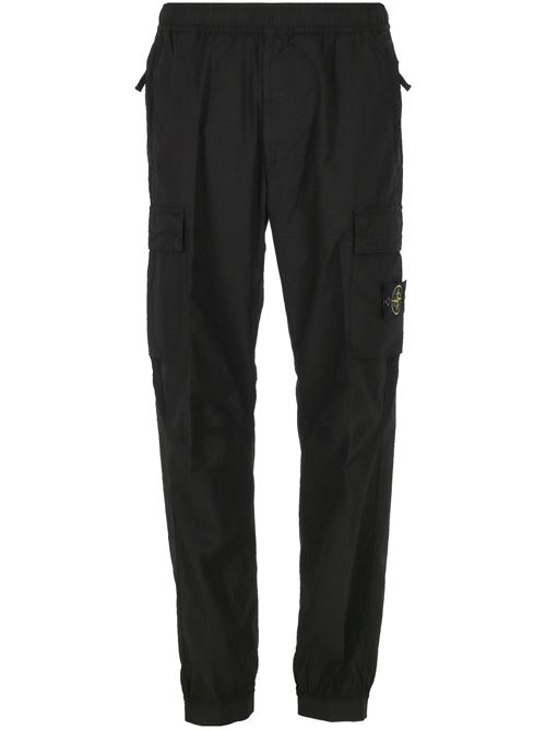 Black elasticated pants STONE ISLAND | 153100031S0003V0029